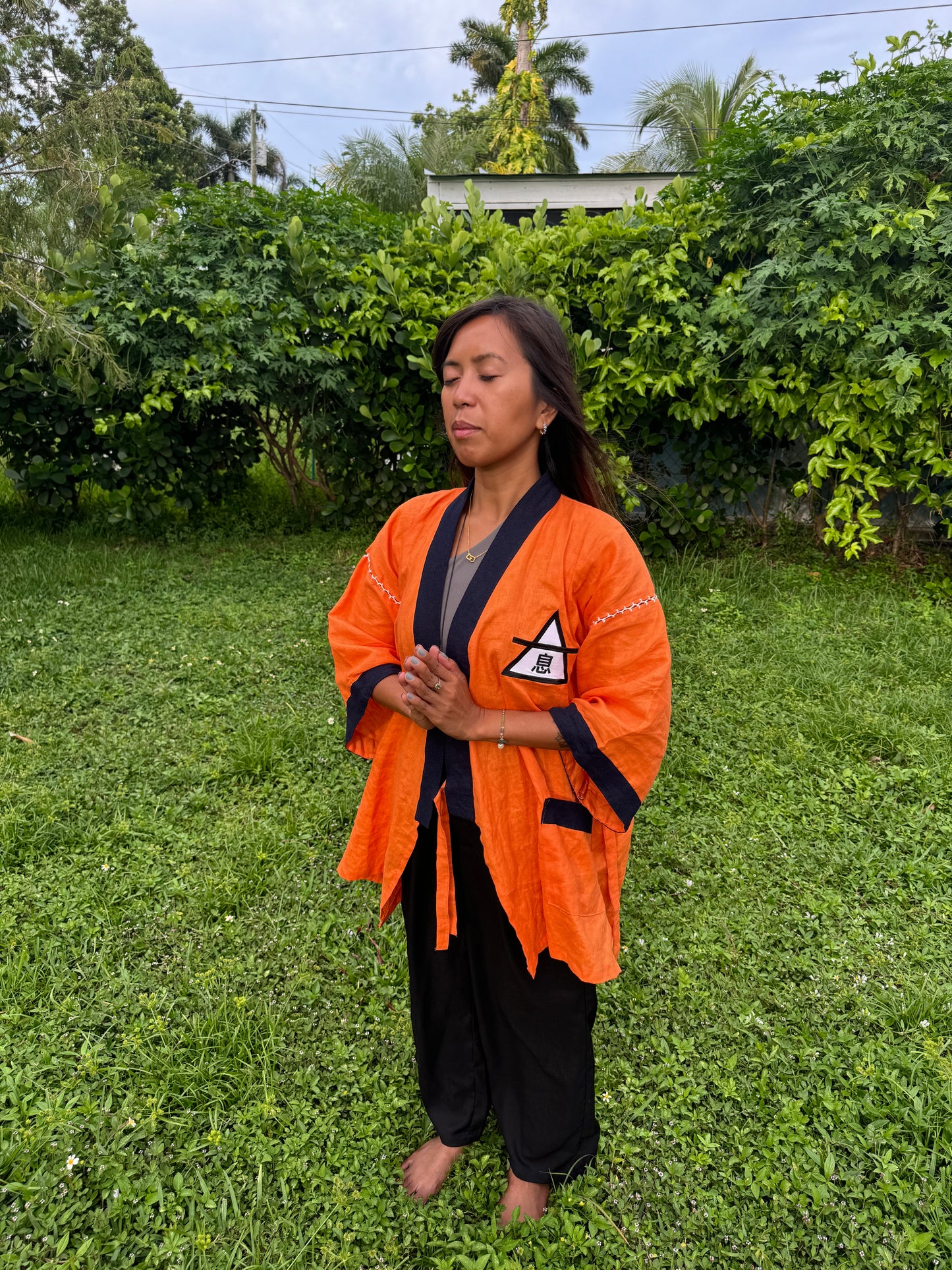 Linen Kimonos - Dragon Ball Z Inspired | Premium Air Symbol Embroidered | unisex - Medium size