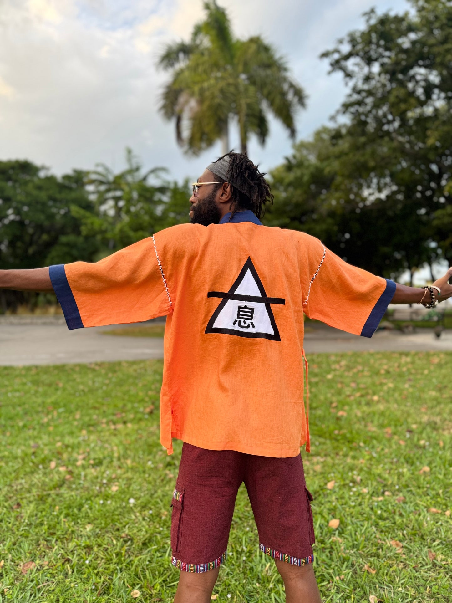 Linen Kimonos - Dragon Ball Z Inspired | Premium Air Symbol Embroidered | unisex - Medium size